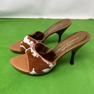 Donald J Pliner Couture Shoes Women's 6m Western leather cow fur